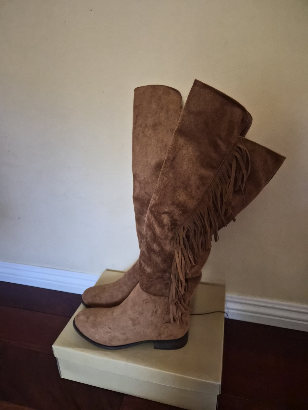 Mossimo Supply Co. Over-The-Knee Fringe Boots